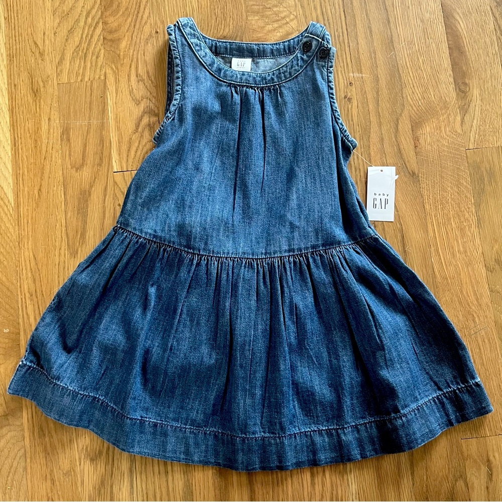 NWT! Baby Gap Sleeveless Cotton Lightweight Denim Dress - 2T